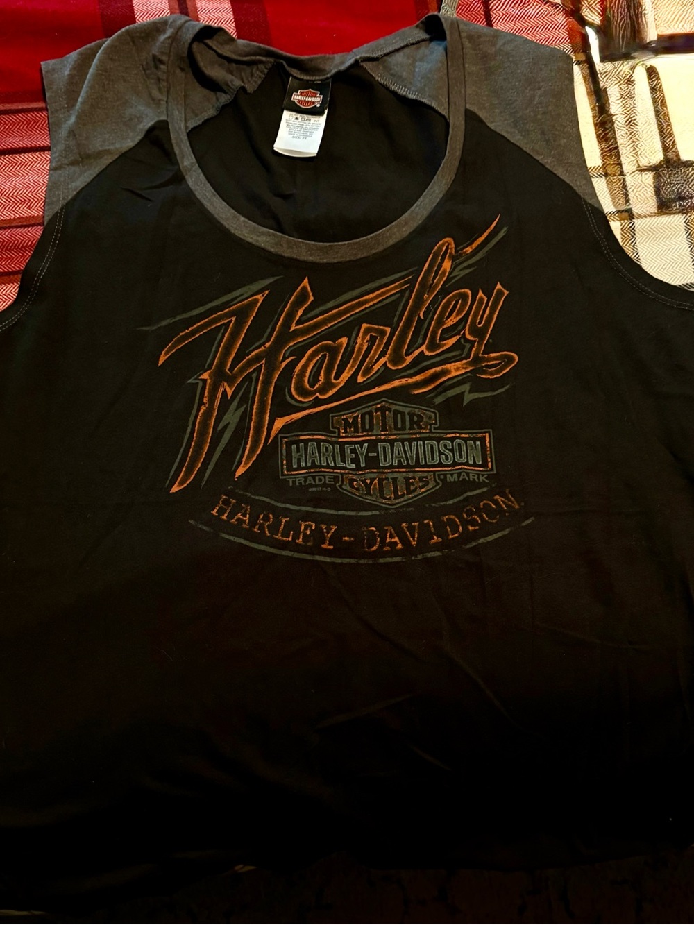 Harley-Davidson Black Tee with Red Logo Accent